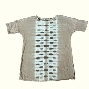 5/$25 J. Jill 100% cotton beige oversized Tie-Dye T-Shirt in beige size XS